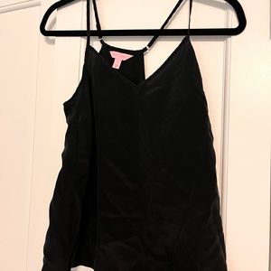 Lily Pulitzer black silk top, size small